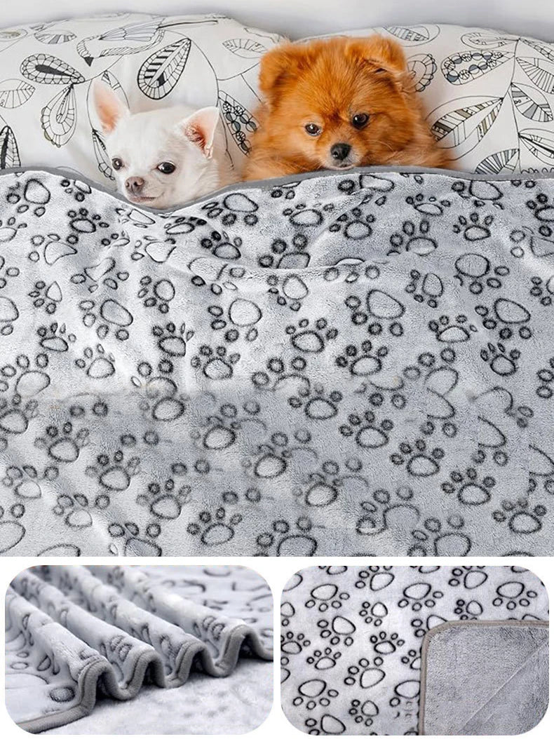 Manta Pet Soft Fluffy Premium – Conforto Quentinho e Estampa Fofa para Cães e Gatos 🐾