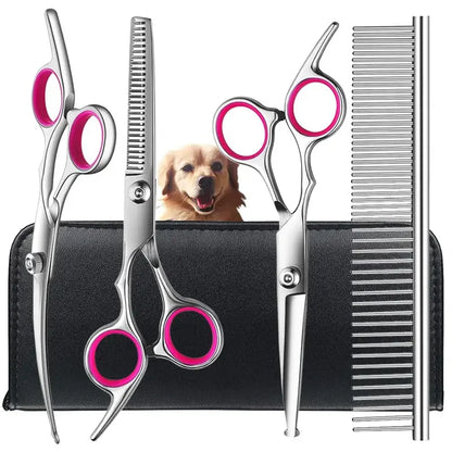 🐶 Kit com 4 Tesouras para Cuidado Pet | Corte preciso e acabamento profissional em casa