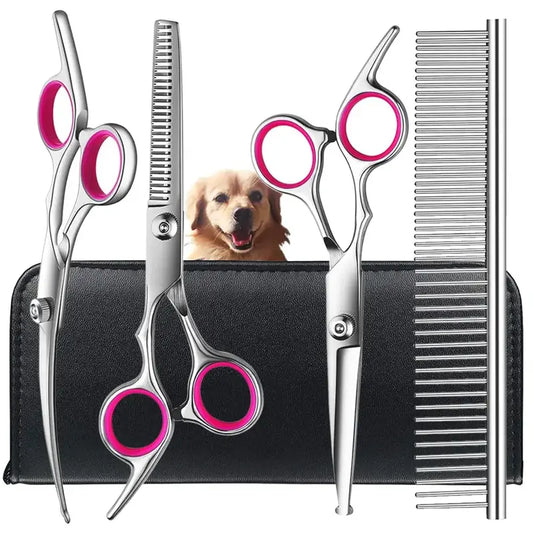 🐶 Kit com 4 Tesouras para Cuidado Pet | Corte preciso e acabamento profissional em casa
