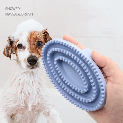 💥 Escova de Banho Flexível para Pets | Mais limpeza e conforto na hora do banho